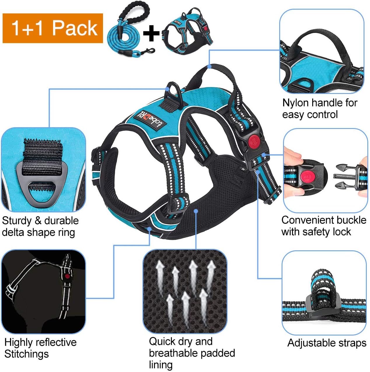 Easy No-Pull Dog Harness Set