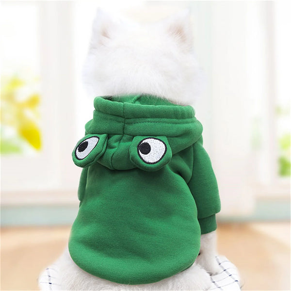 Cozy Carrot & Frog Dog Hoodie