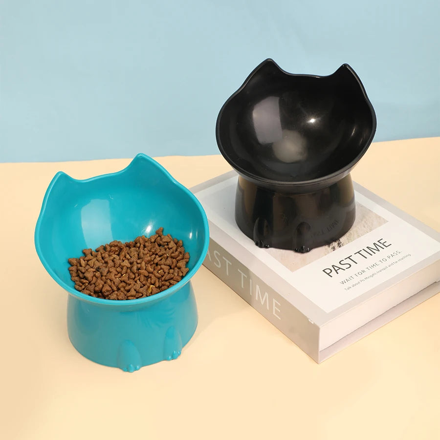 Elevated Tilted Cat Bowl — Neck-Friendly Feeding Dish
