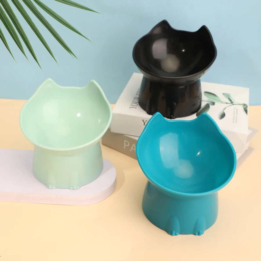 Elevated Tilted Cat Bowl — Neck-Friendly Feeding Dish