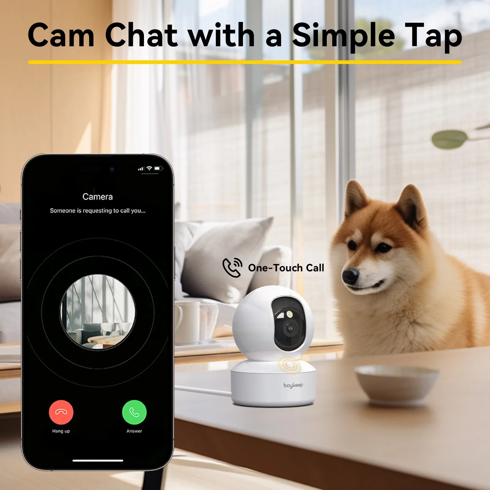 Smart Pet Camera — 2K WiFi with 360° Pan & Night Vision