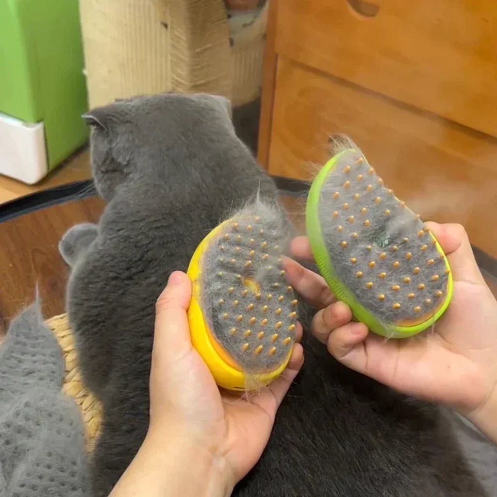 3-in-1 Electric Steam Pet Grooming Brush — Spray, Massage & Deshed