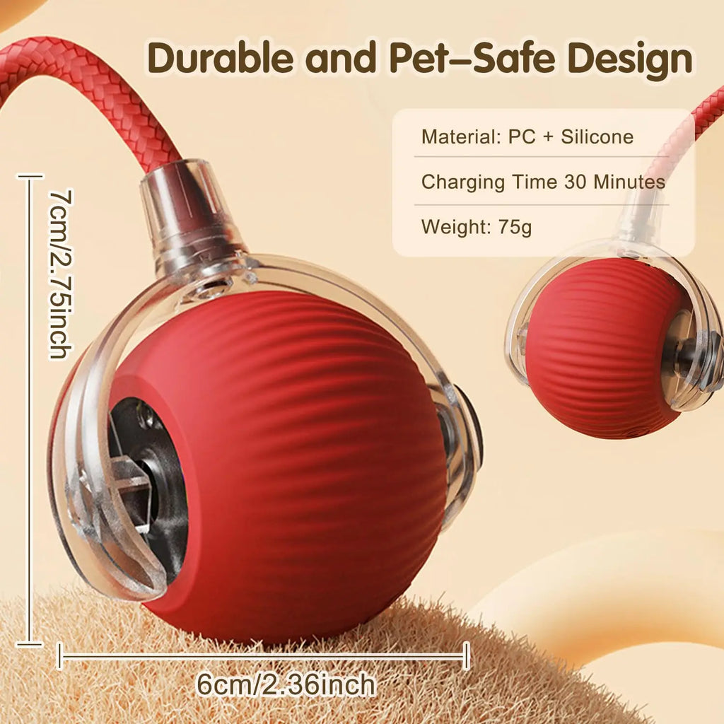 Smart Rolling Cat Toy Ball — Auto-Spinning with Feather Tail