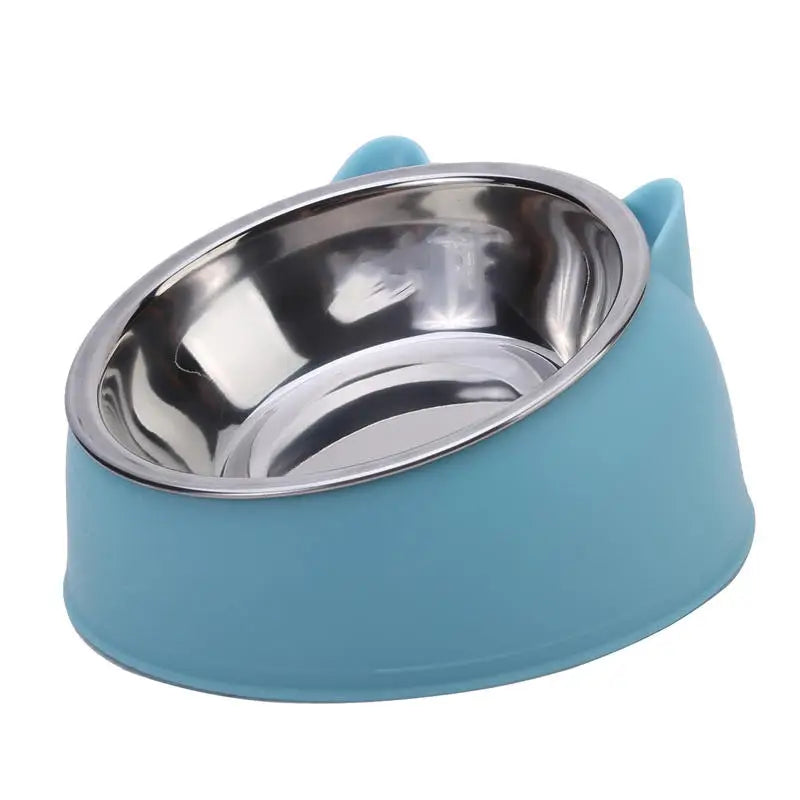 Stainless Steel Cat & Dog Feeding Bowls — Tilted Ergonomic Design