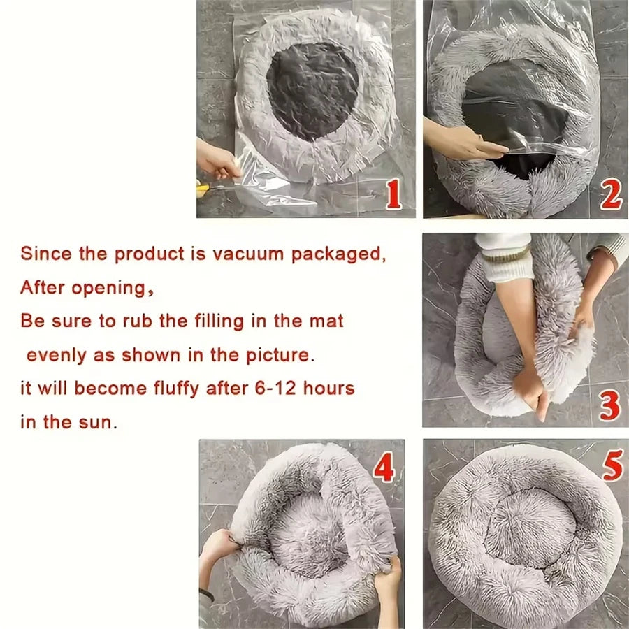 Calming Donut Pet Bed — Plush & Washable