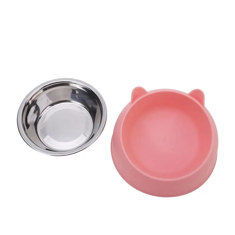 Stainless Steel Cat & Dog Feeding Bowls — Tilted Ergonomic Design