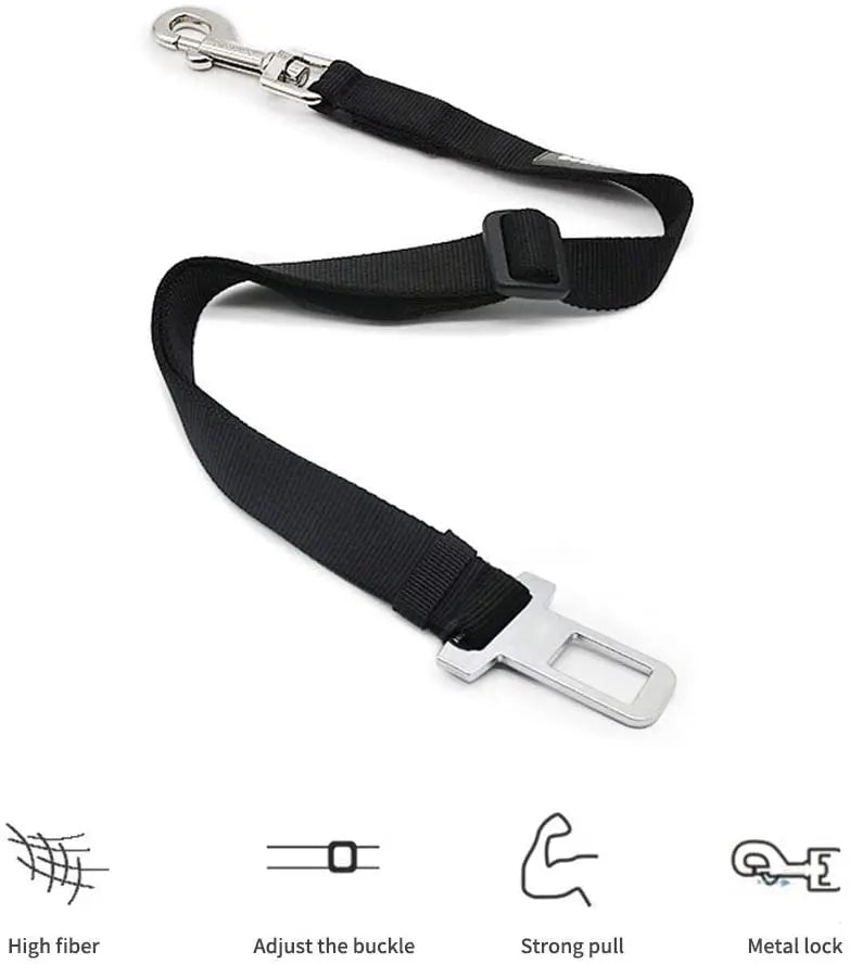 Adjustable Pet Car Seat Belt — Safety Harness for Dogs & Cats