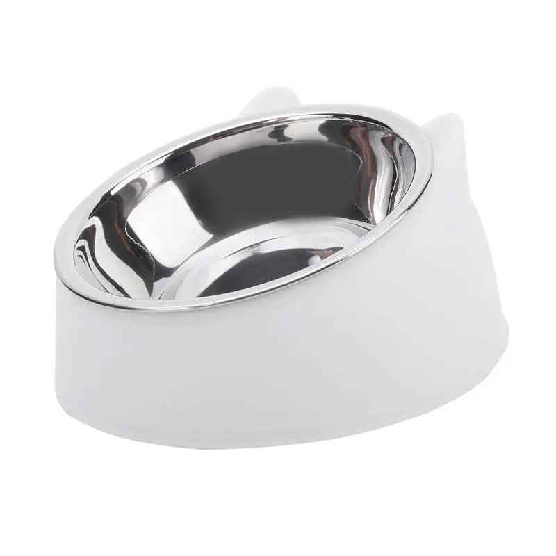 Stainless Steel Cat & Dog Feeding Bowls — Tilted Ergonomic Design